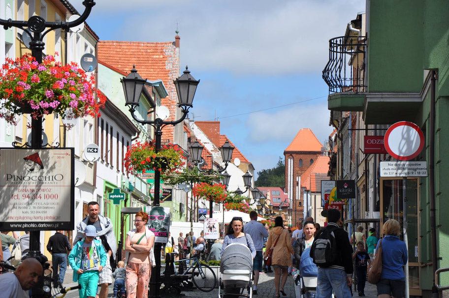 Die Fußgängerzone von Darłówko
